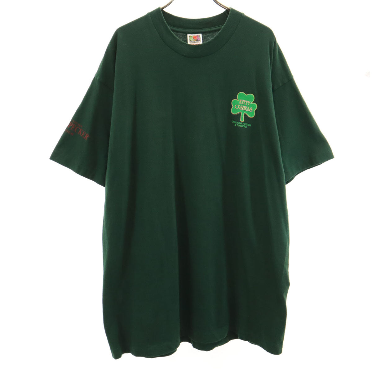 FRUIT OF THE LOOM フルーツオブザルーム オールド バックプリント KITTY O'SHEAS 半袖 Tシャツ XL 深緑 シングルステッチ メンズ