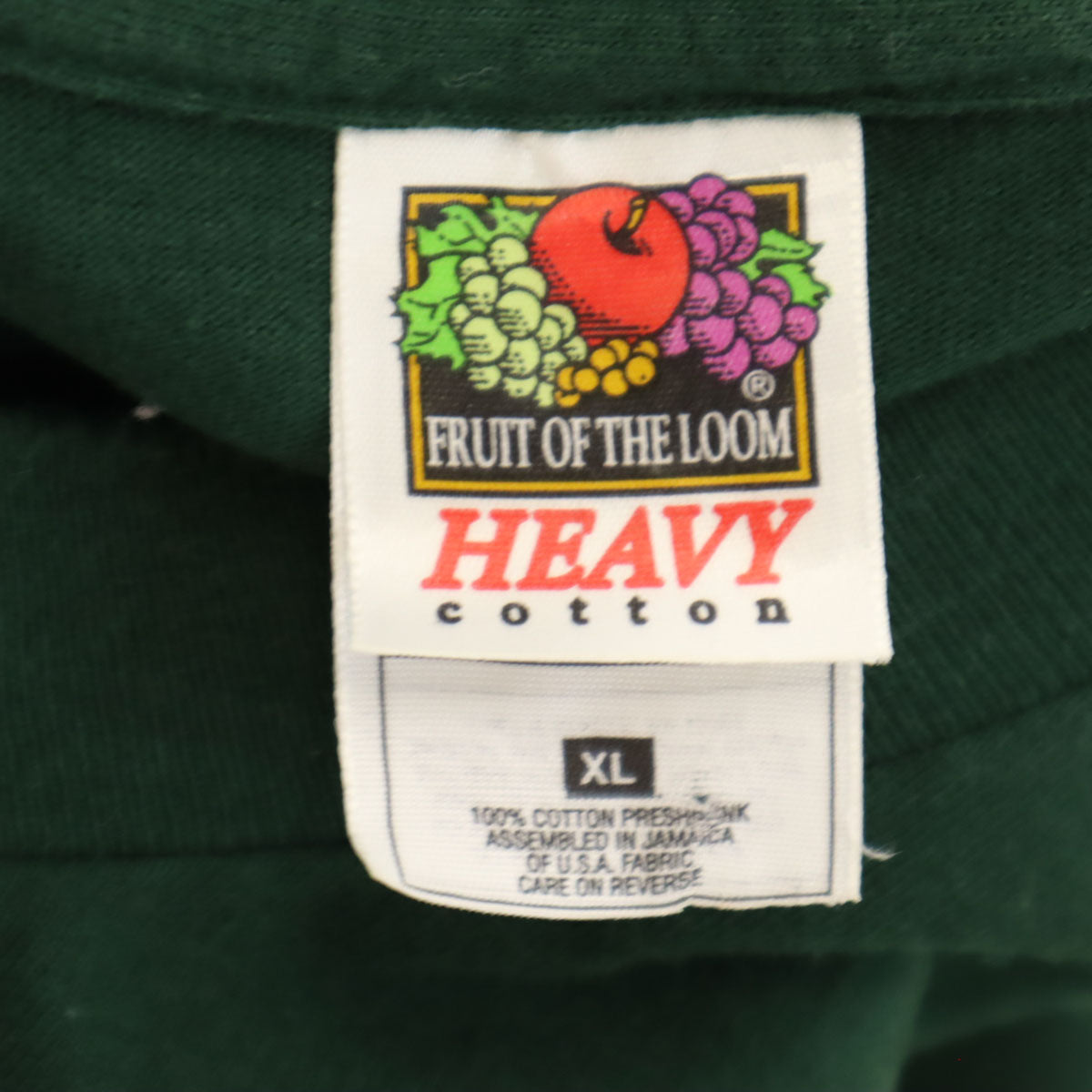 FRUIT OF THE LOOM フルーツオブザルーム オールド バックプリント KITTY O'SHEAS 半袖 Tシャツ XL 深緑 シングルステッチ メンズ