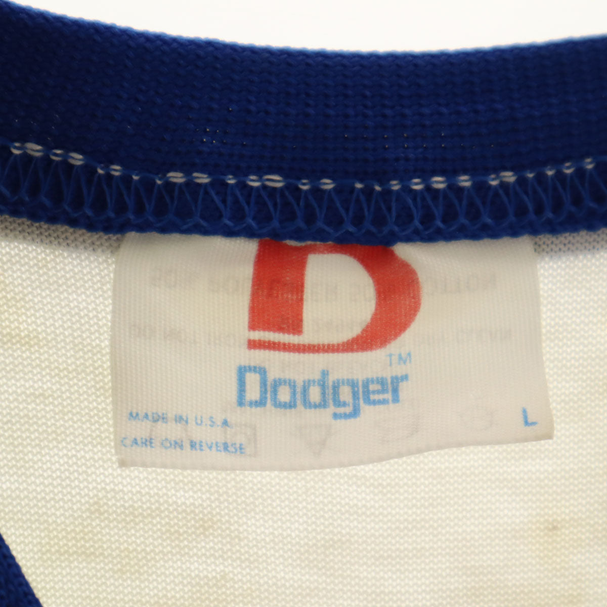 Dodger 90s USA製 Vネック オールド 半袖 Tシャツ L ホワイト系 メンズ