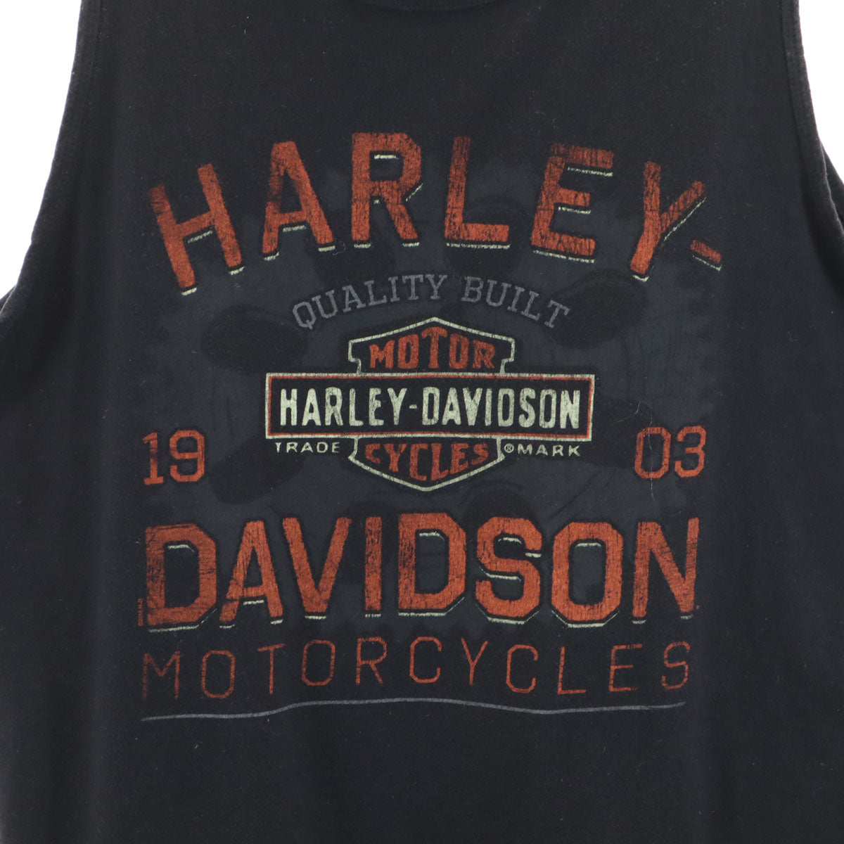 BIKER BUILT バイカービルド ハーレーダビッドソン プリント タンクトップ ブラック メンズ