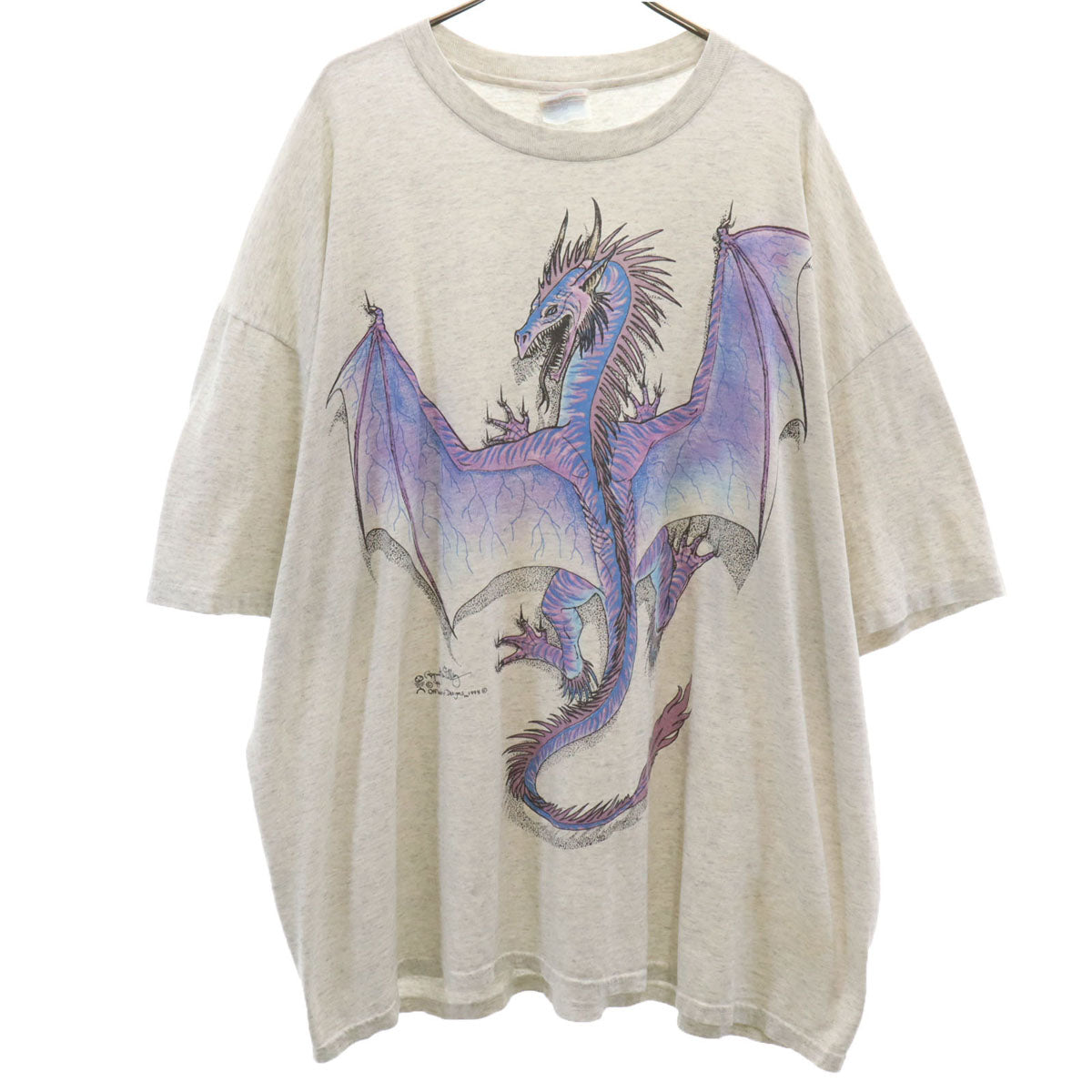 Hanes ヘインズ 90s オールド 半袖 Tシャツ XXL グレー ヘビーウェイト シングルステッチ ビックサイズ メンズ