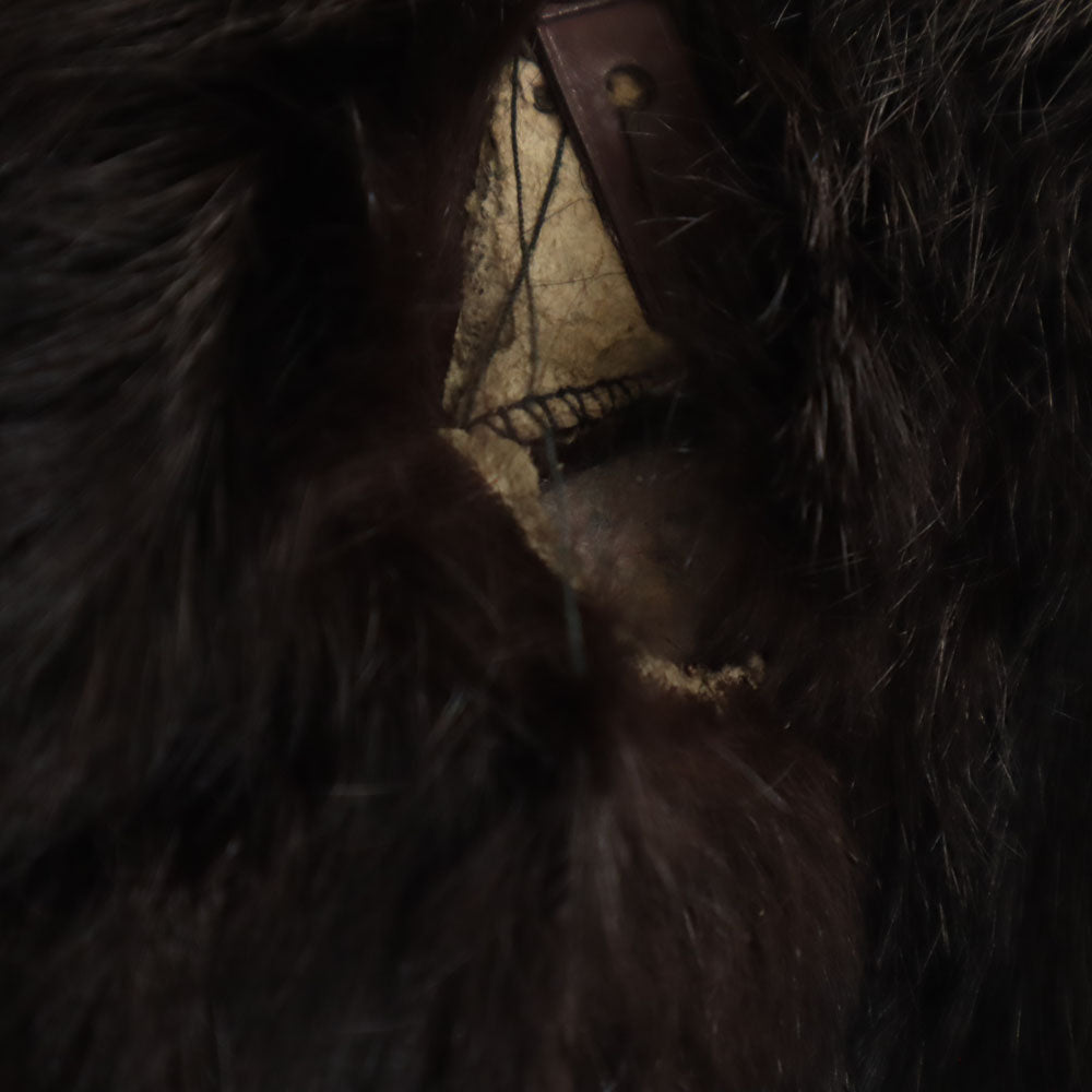 ラビットファー 毛皮コート L ブラウン レディース