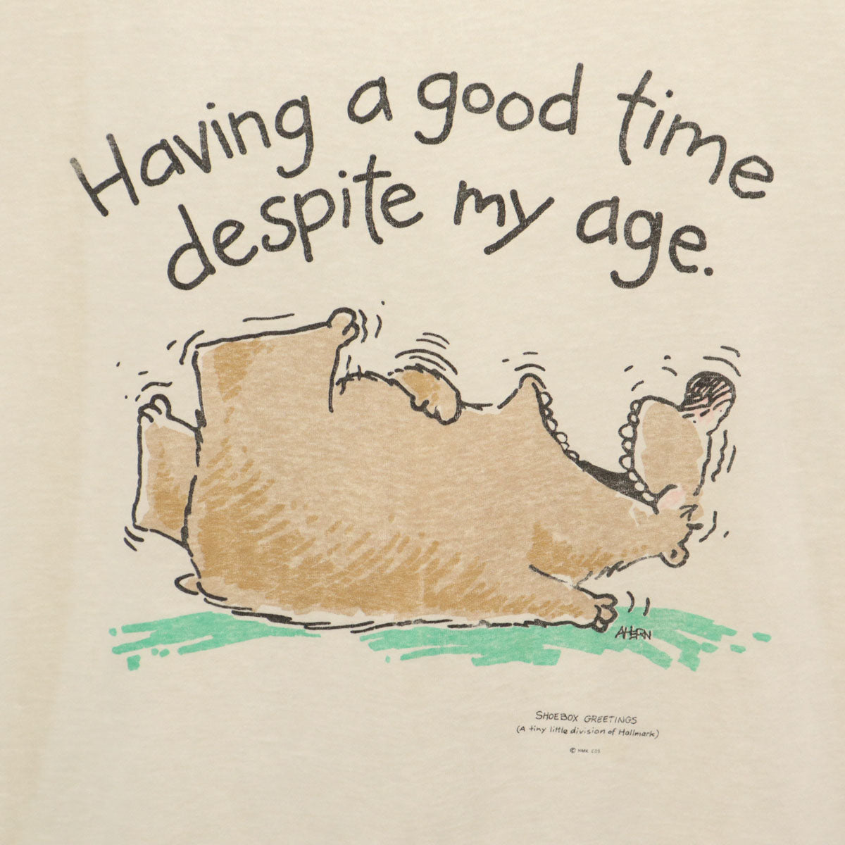 SHOEBOX GREETINGS 90s USA製 オールド アニマルイラスト 半袖 Tシャツ ホワイト シングルステッチ メンズ