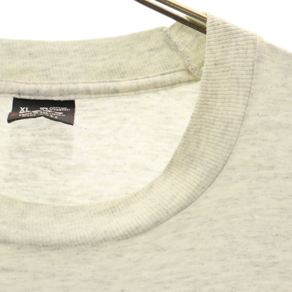 FRUIT OF THE LOOM フルーツオブザルーム 90s USA製 オールド プリント 半袖 Tシャツ XL グレー シングルステッチ メンズ