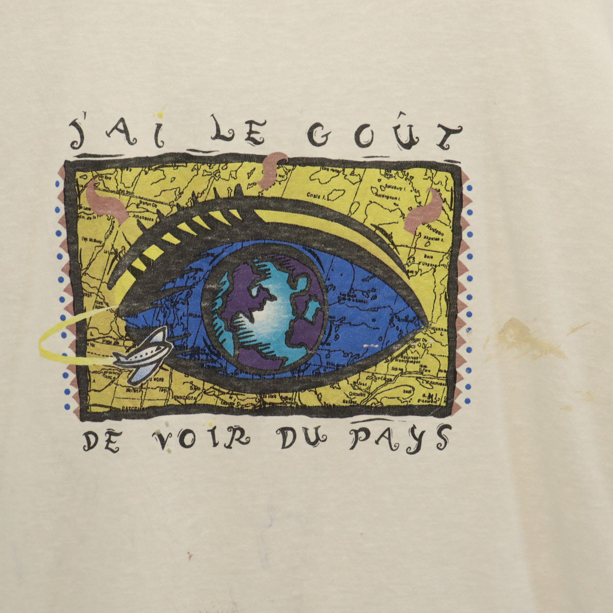 HUMEUR DESIGN 90s カナダ製 オールド プリント 半袖 Tシャツ XL ホワイト シングルステッチ メンズ