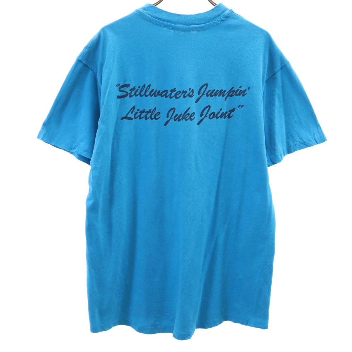 Hanes ヘインズ 80s 90s USA製 BEEFY-T オールド エスキモージョーズ プリント 半袖 Tシャツ L ブルー シングルステッチ メンズ