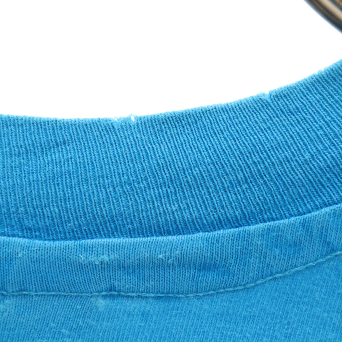 Hanes ヘインズ 80s 90s USA製 BEEFY-T オールド エスキモージョーズ プリント 半袖 Tシャツ L ブルー シングルステッチ メンズ