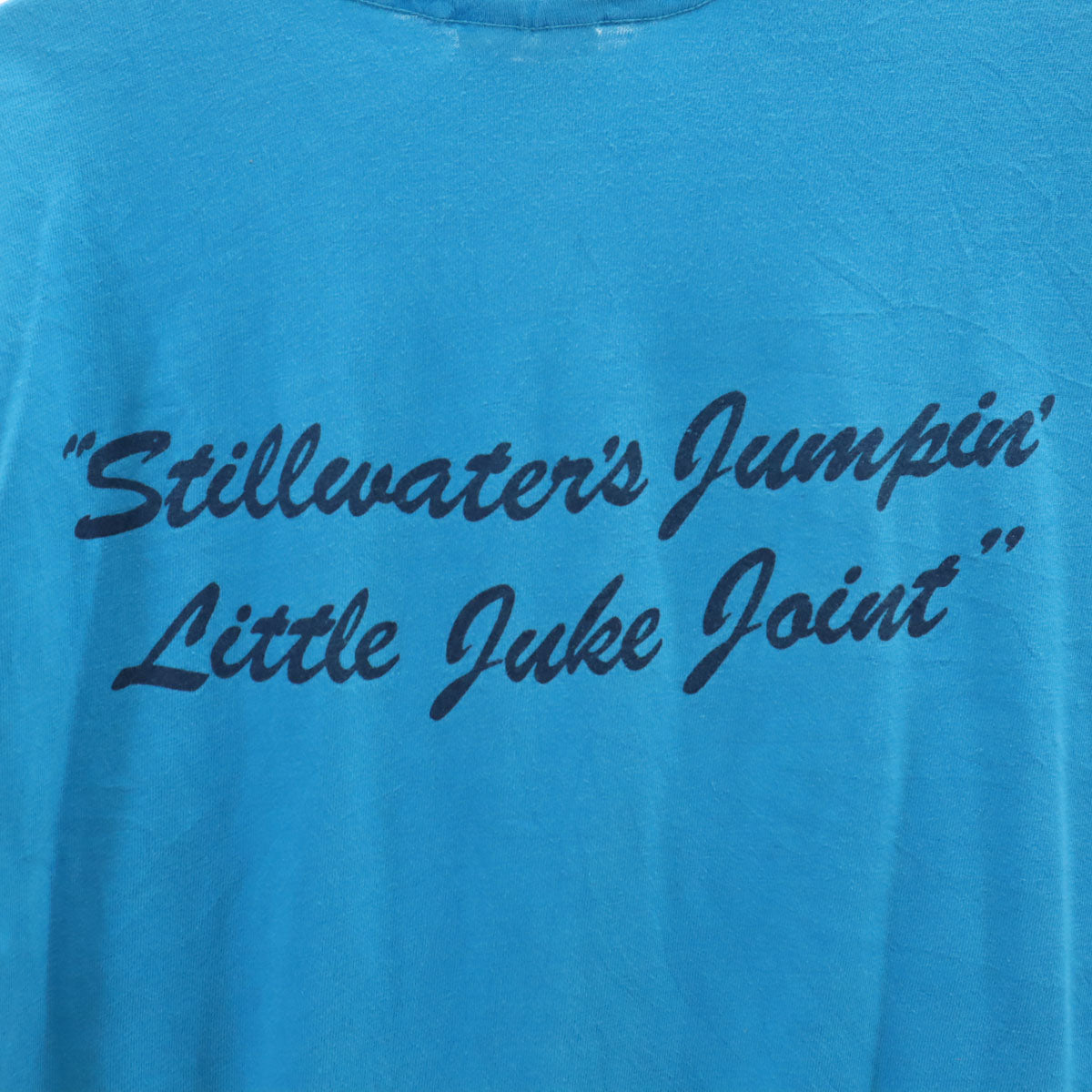 Hanes ヘインズ 80s 90s USA製 BEEFY-T オールド エスキモージョーズ プリント 半袖 Tシャツ L ブルー シングルステッチ メンズ