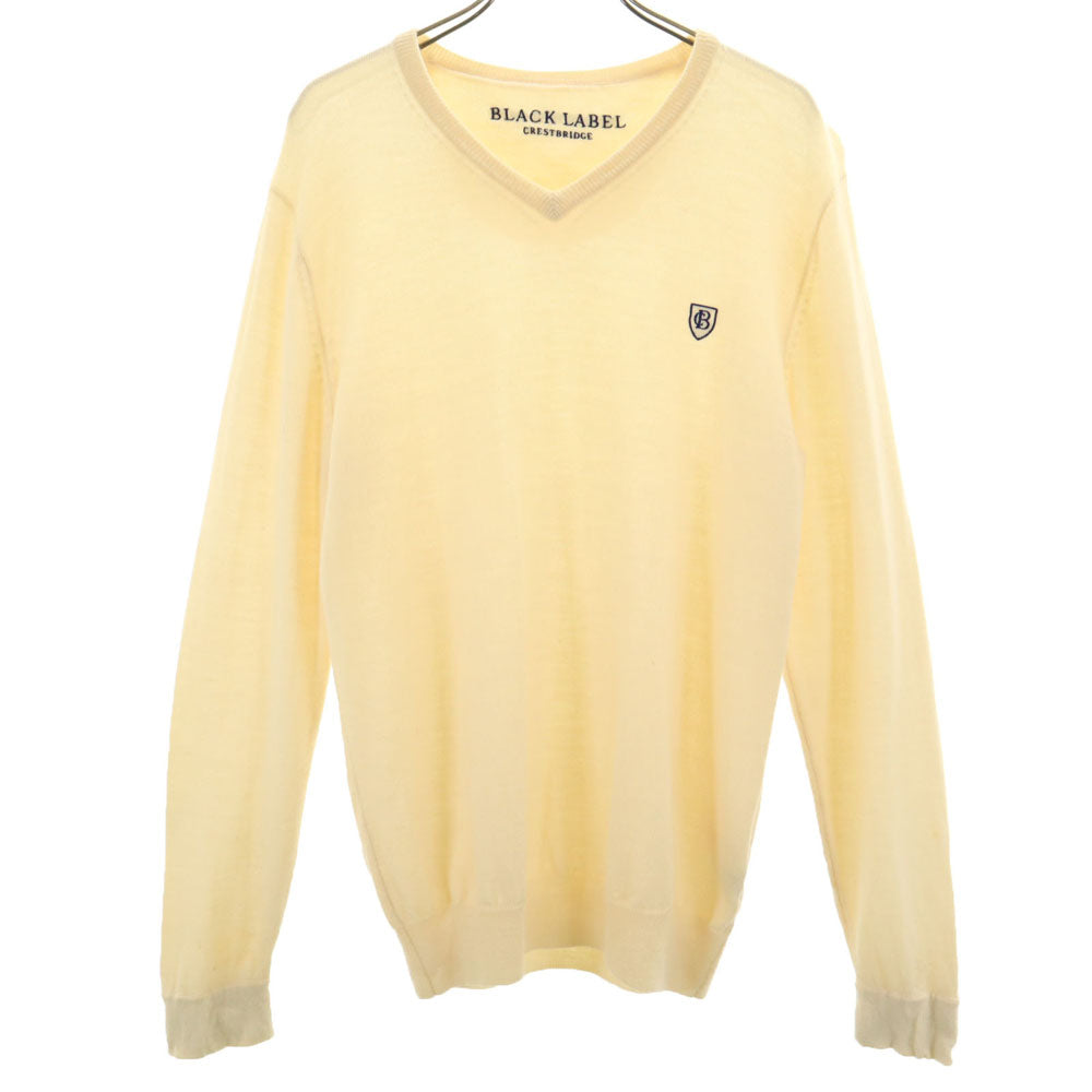 BLACK LABEL CRESTBRIDGE ブラックレーベルクレストブリッジ 長袖 Vネック セーター 2 生成り ニット メンズ