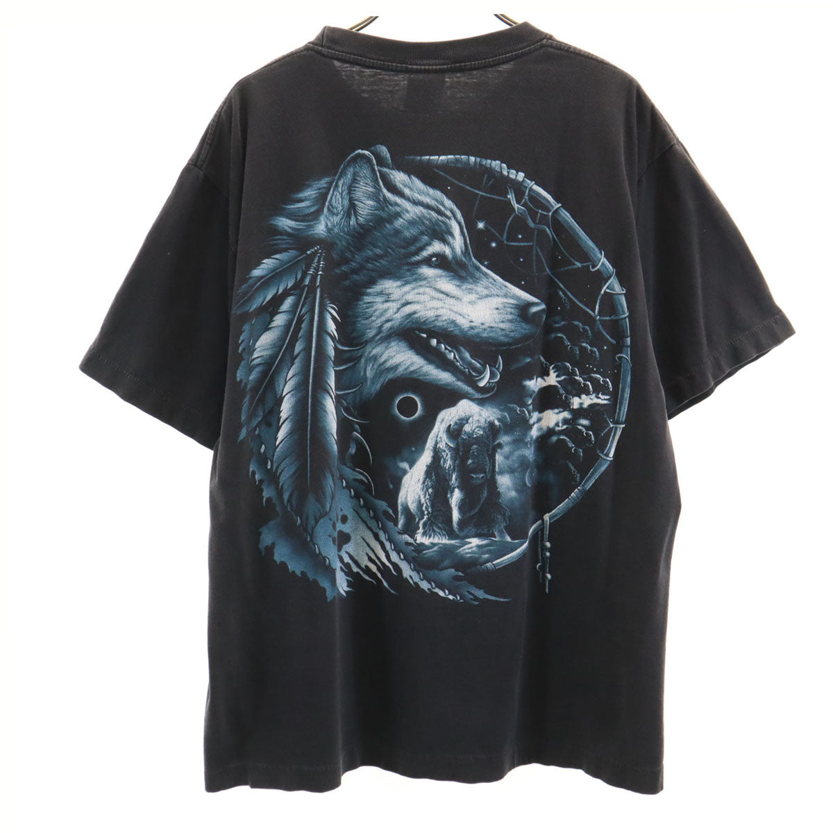 ROCKEAGLE ロックイーグル 90s オールド オオカミ 半袖 Tシャツ L ブラック シングルステッチ アニマル柄 メンズ