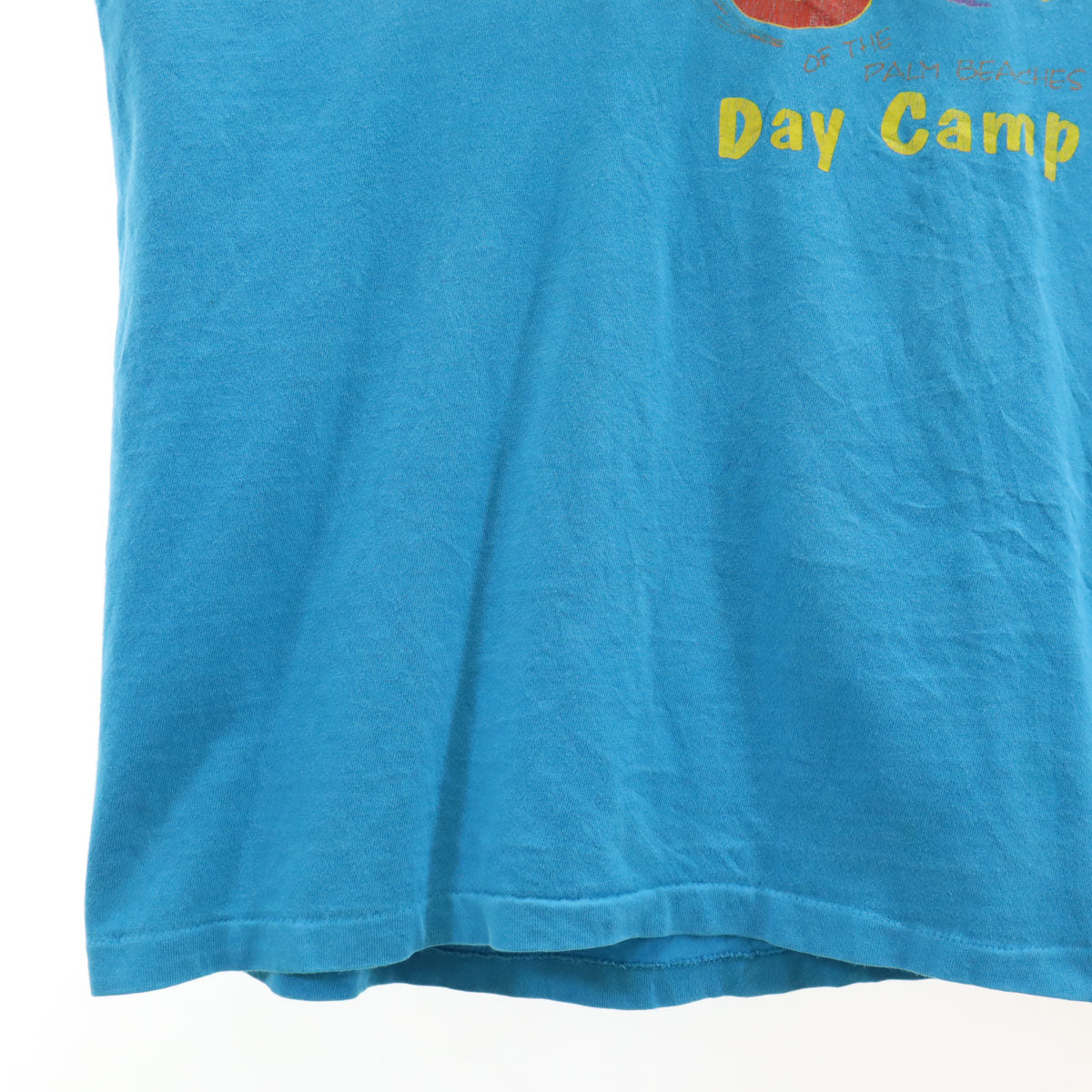 Hanes ヘインズ 90s USA製 オールド Day Camp 半袖 Tシャツ XXL 水色 シングルステッチ BEEFY-T ビッグサイズ メンズ