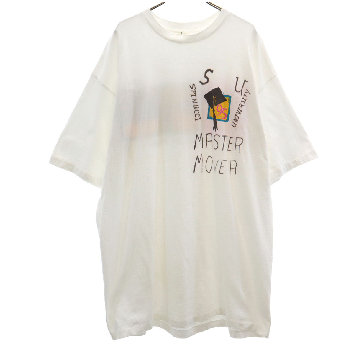 JOSTENS ジャスティンズ 90s USA製 オールド バックプリント 半袖 Tシャツ XL ホワイト シングルステッチ メンズ