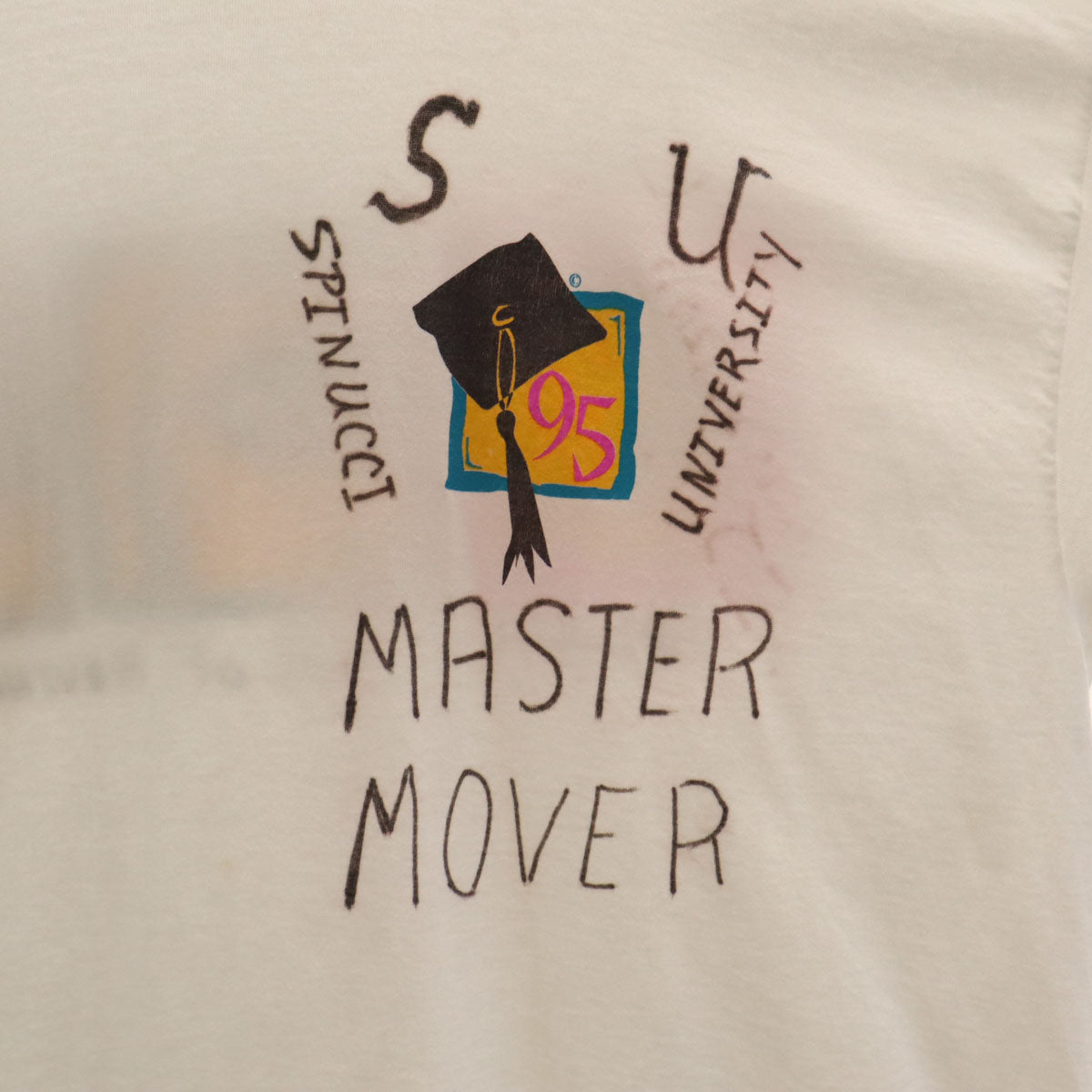 JOSTENS ジャスティンズ 90s USA製 オールド バックプリント 半袖 Tシャツ XL ホワイト シングルステッチ メンズ