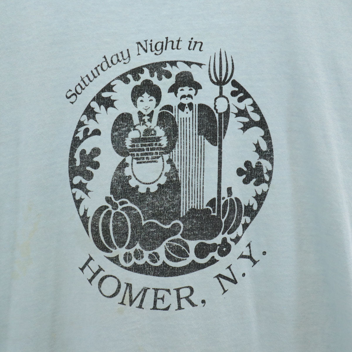 SCREEN STARS BEST スクリーンスターズベスト 90s USA製 オールド HOMER NY 半袖 Tシャツ XL 水色 シングルステッチ メンズ