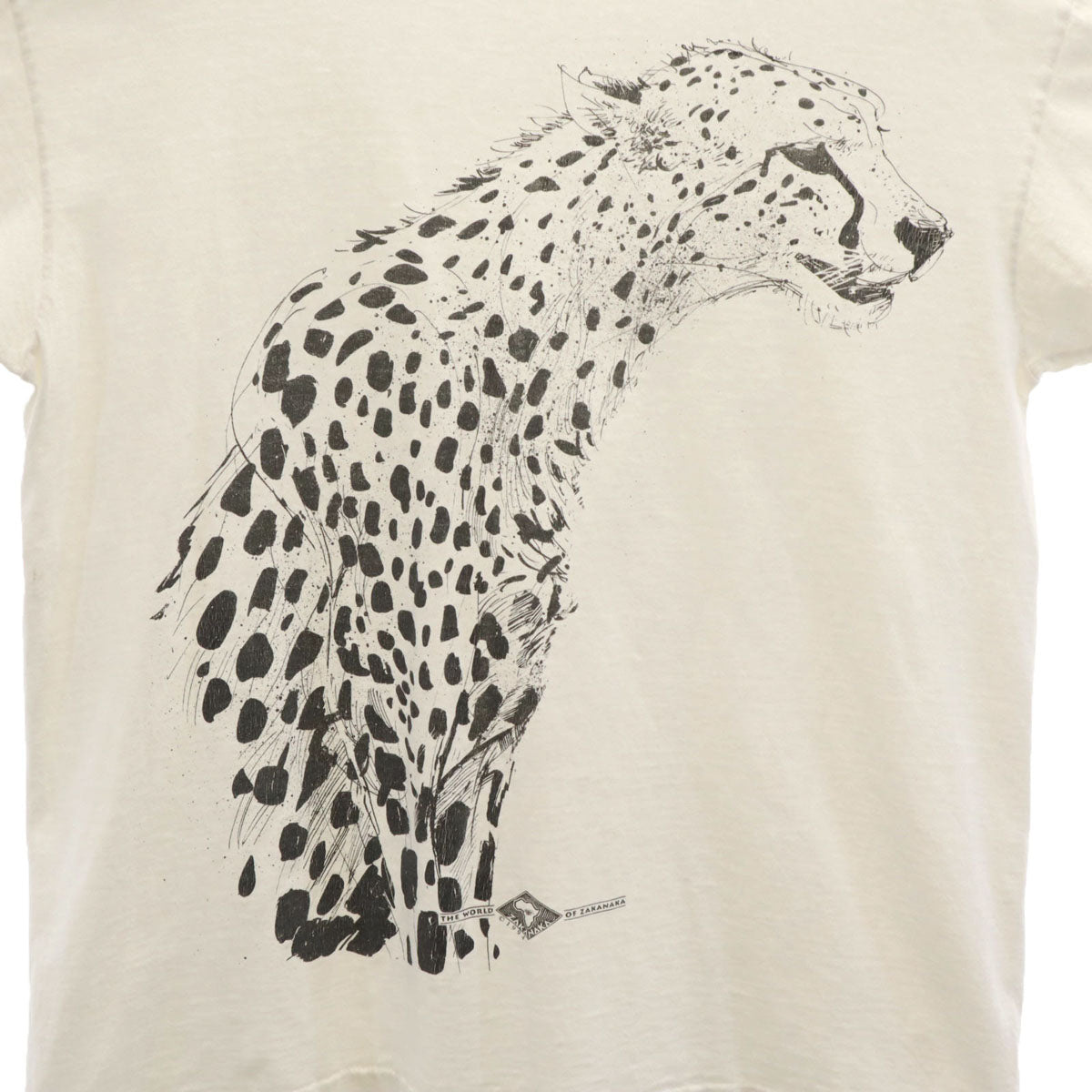 ZAKANAKA 90s USA製 オールド チーター 半袖 Tシャツ L ホワイト シングルステッチ アニマル柄 メンズ