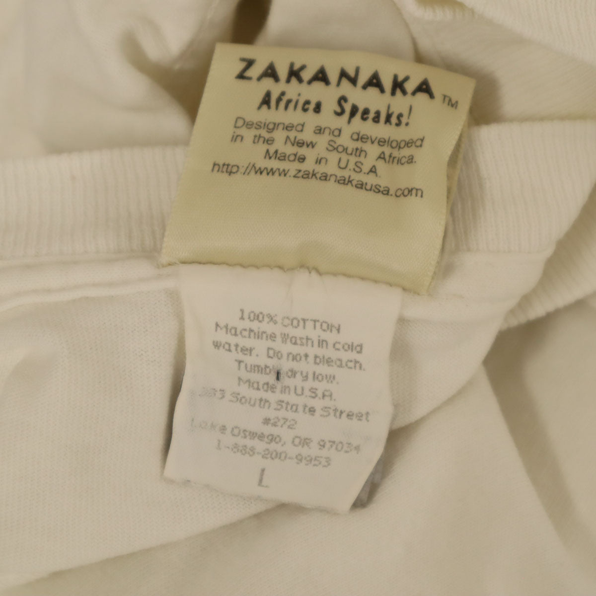 ZAKANAKA 90s USA製 オールド チーター 半袖 Tシャツ L ホワイト シングルステッチ アニマル柄 メンズ