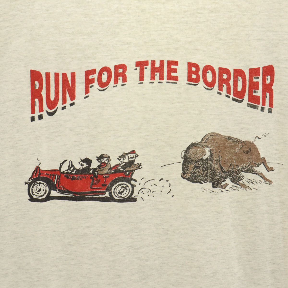 OLD オールド 90s バックプリント 半袖 Tシャツ グレー シングルステッチ アニマル メンズ