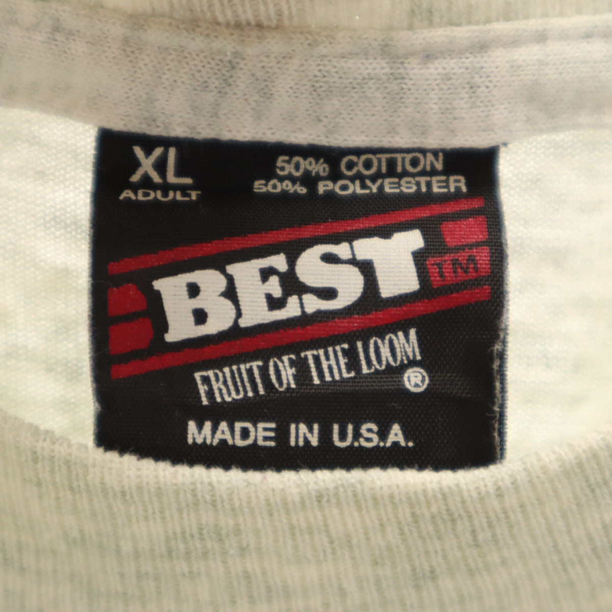 FRUIT OF THE LOOM BEST フルーツオブザルーム ベスト 90s USA製 オールド 鹿 プリント 半袖 Tシャツ XL グレー シングルステッチ メンズ