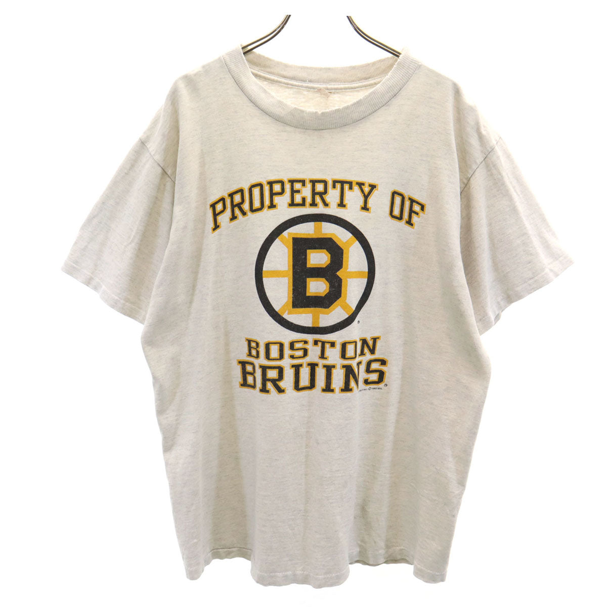 OLD オールド 90s プリント 半袖 Tシャツ グレー シングルステッチ メンズ