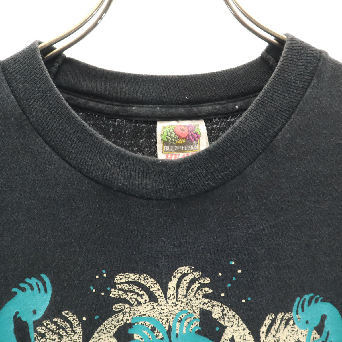FRUIT OF THE LOOM フルーツオブザルーム 90s オールド ROCK ON 半袖 Tシャツ L ブラック シングルステッチ メンズ