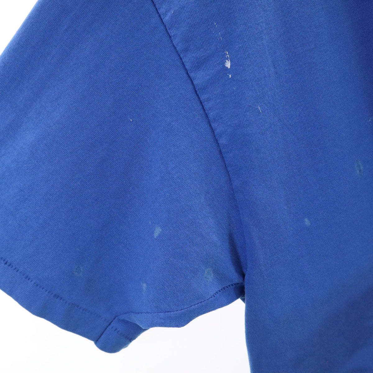 Hanes ヘインズ 90s USA製 オールド EXPECT Thelen BEST アップル プリント 半袖 Tシャツ L ブルー シングルステッチ メンズ