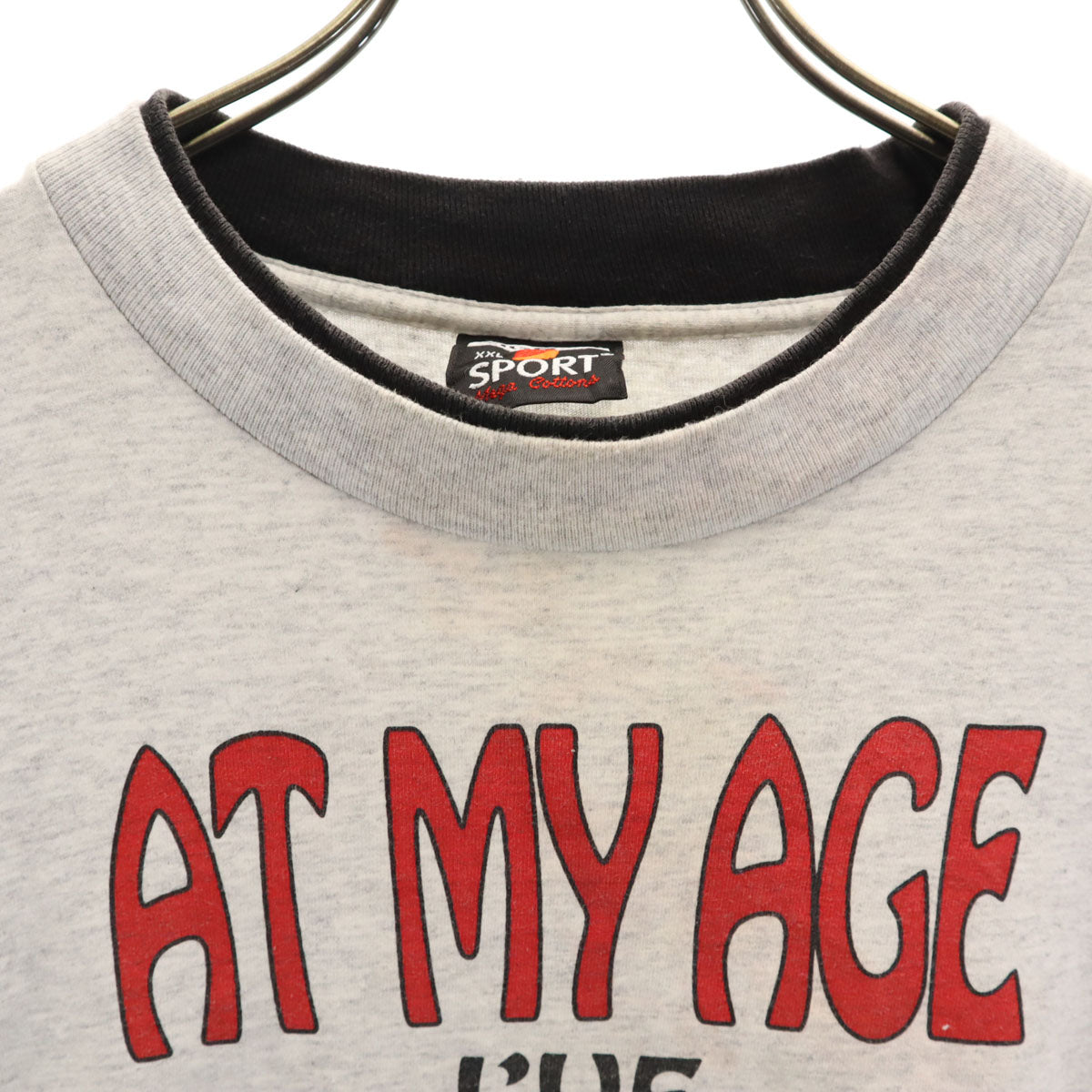 SIGNAL SPORTS シグナルスポーツ 90s USA製 オールド メッセージプリント 半袖 Tシャツ XXL グレー レイヤード ビッグサイズ メンズ