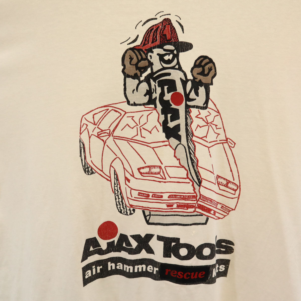 Hanes ヘインズ 90s USA製 オールド AJAX Tools 半袖 Tシャツ XL アイボリー シングルステッチ メンズ
