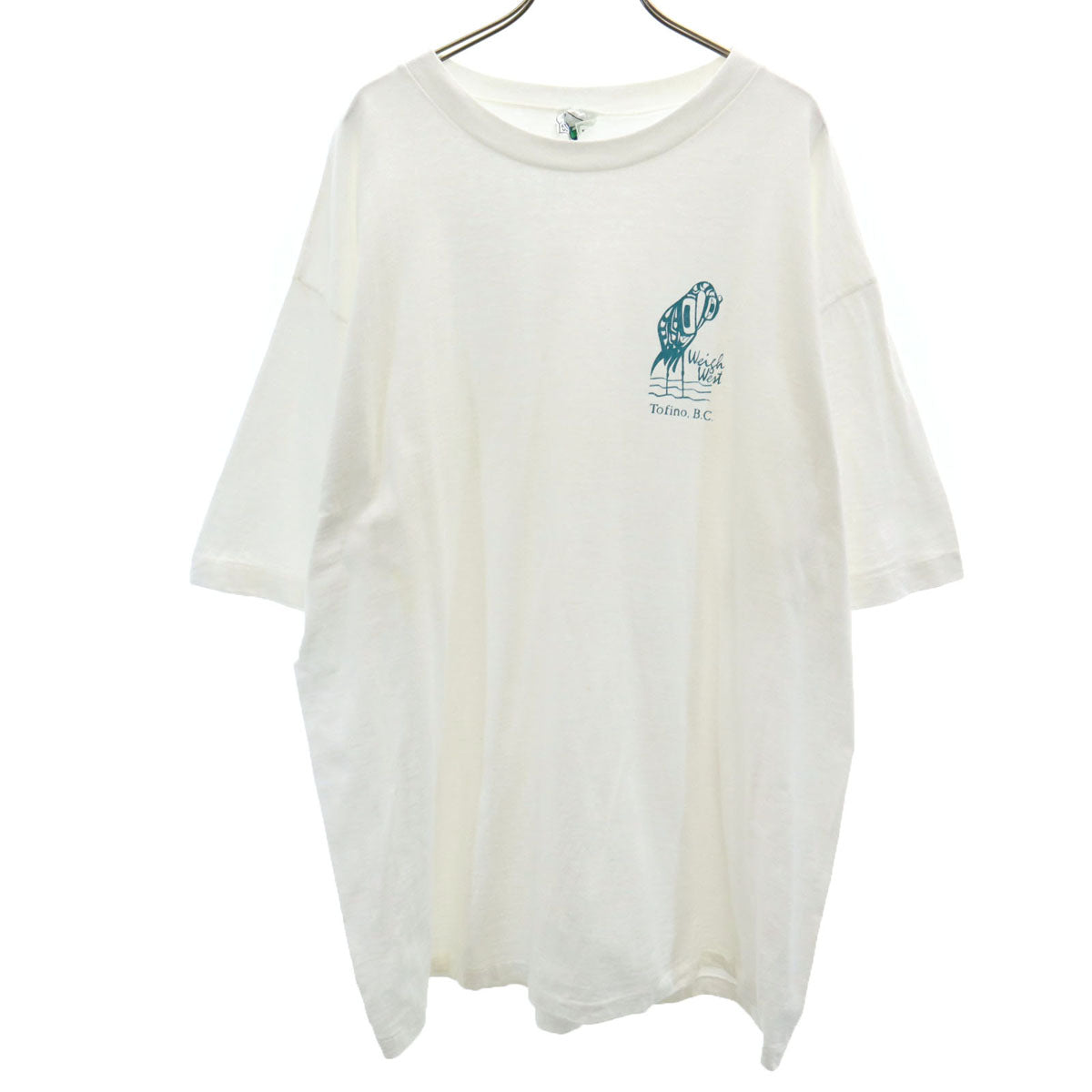 WAVES 90s カナダ製 オールド Tofino B.C. 半袖 Tシャツ XL ホワイト シングルステッチ メンズ