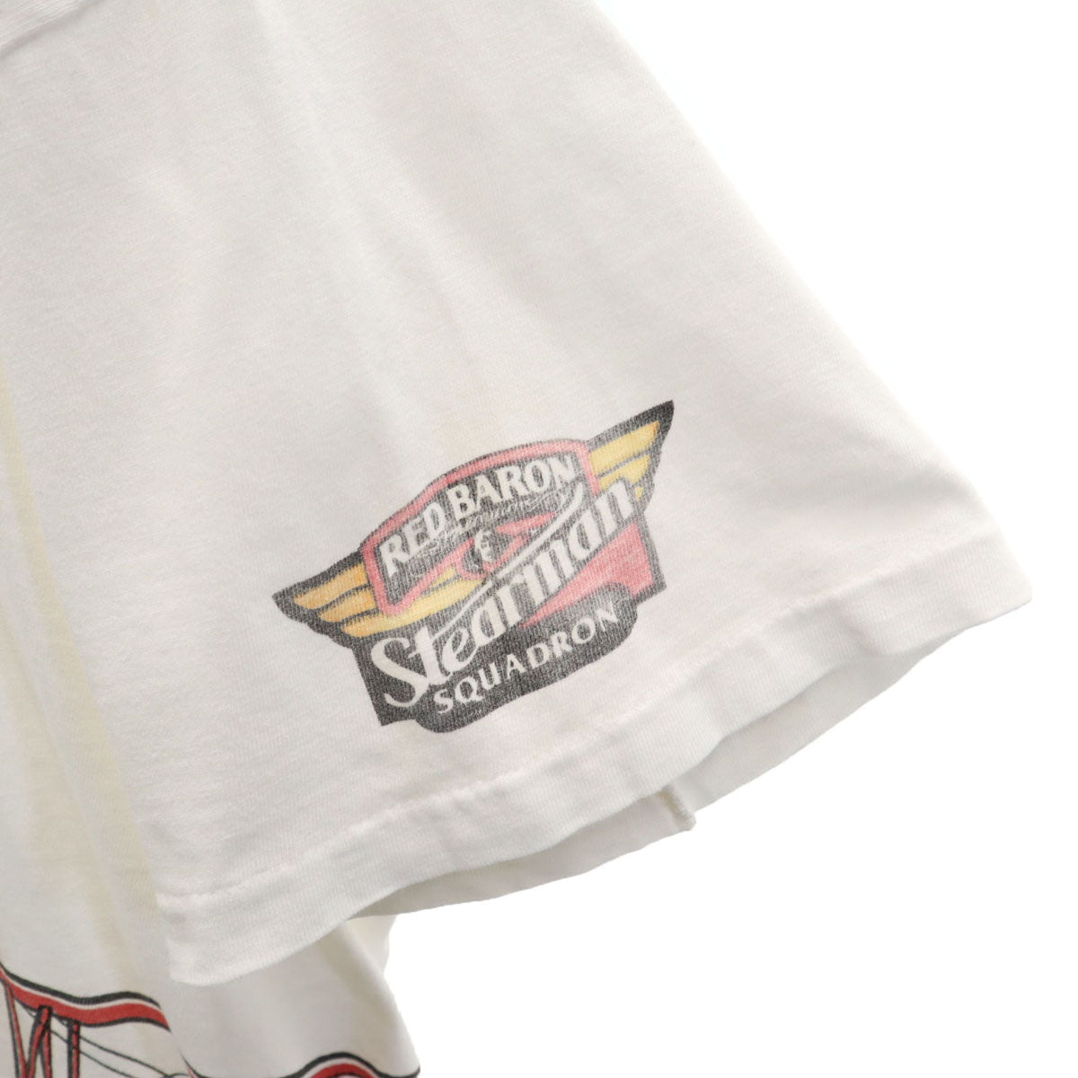 Hanes ヘインズ 90s USA製 オールド RED BARON プリント 半袖 Tシャツ XL ホワイト シングルステッチ 戦闘機 レッドバロン BEEFY-T メンズ