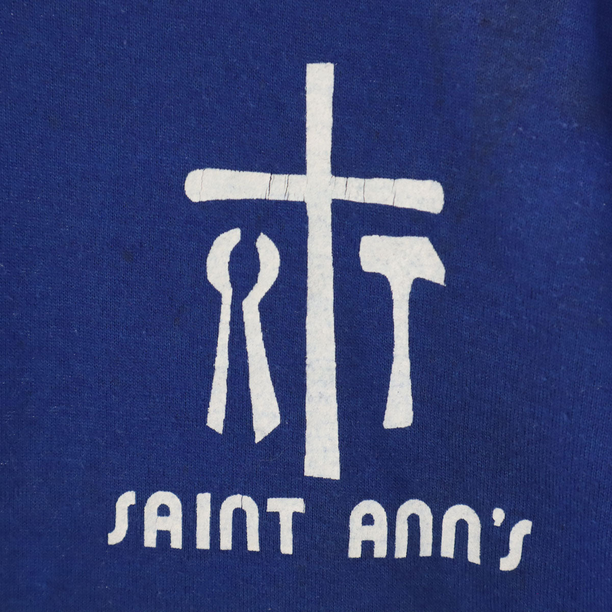 RUSSELL ラッセル 70s 80s ヴィンテージ 金ラッセル 半袖 Vネック Tシャツ L ブルー系 シングルステッチ メンズ