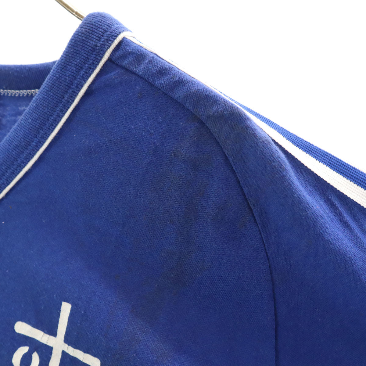 RUSSELL ラッセル 70s 80s ヴィンテージ 金ラッセル 半袖 Vネック Tシャツ L ブルー系 シングルステッチ メンズ