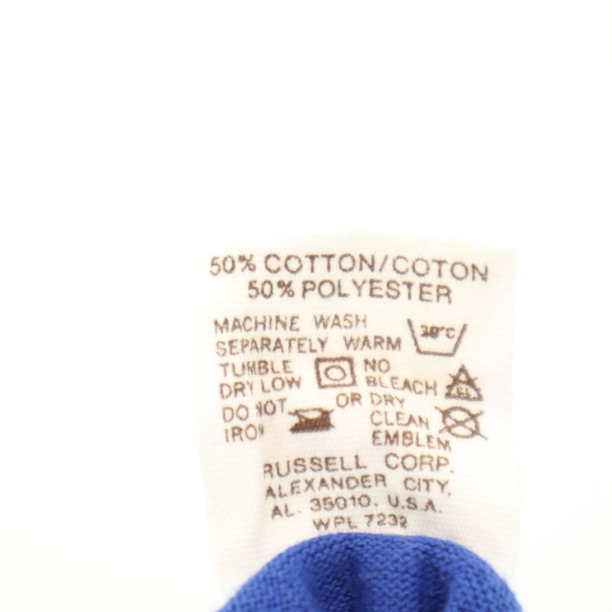 RUSSELL ラッセル 70s 80s ヴィンテージ 金ラッセル 半袖 Vネック Tシャツ L ブルー系 シングルステッチ メンズ