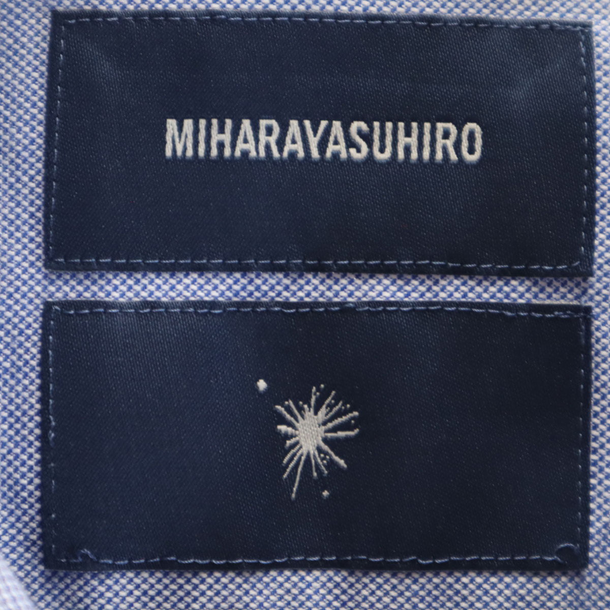 MIHARA YASUHIRO ミハラヤスヒロ 日本製 半袖 柄切替 オープンカラーシャツ 46 パープル メンズ