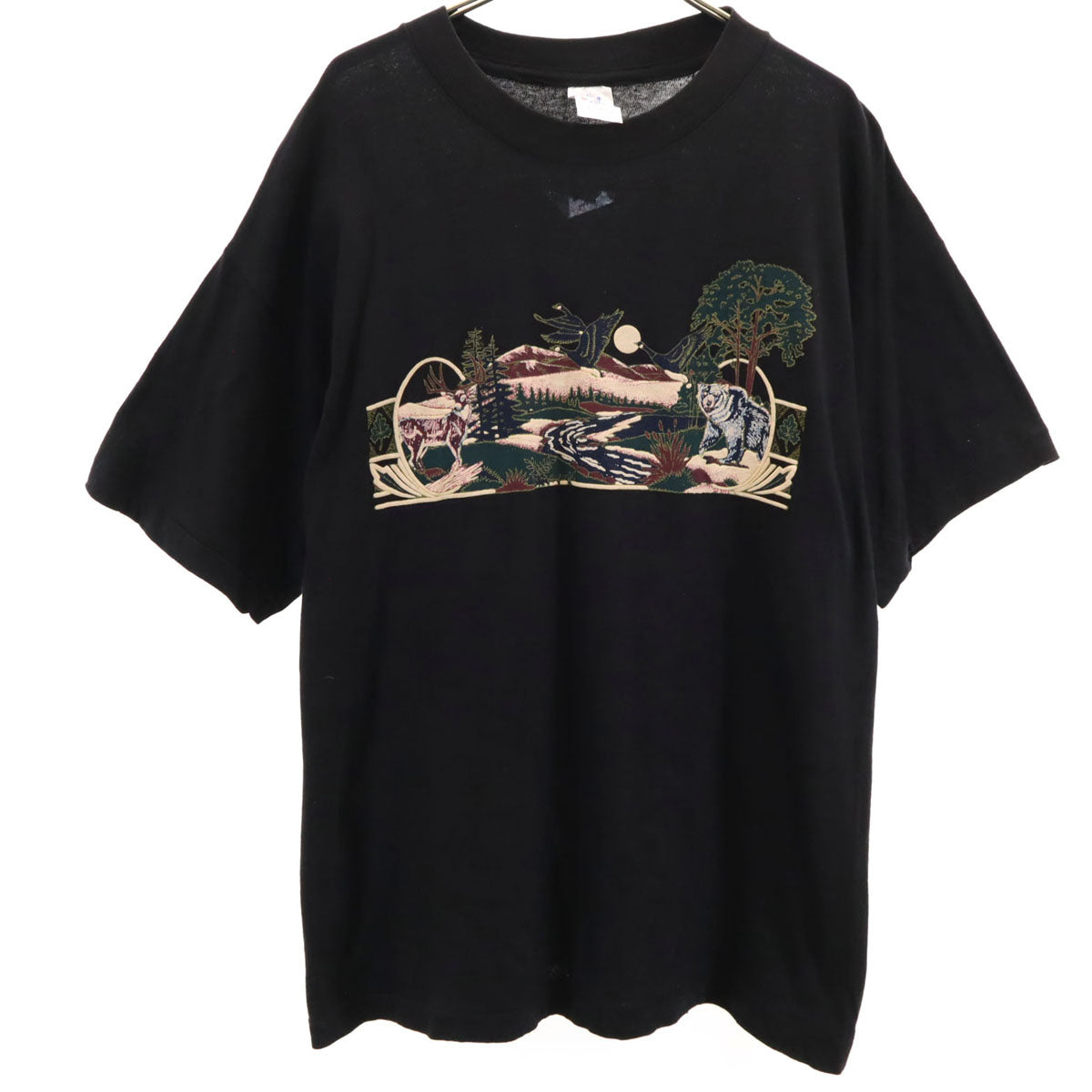 Enjoy-T エンジョイティー 90s オールド アニマル 半袖 Tシャツ XL ブラック シングルステッチ メンズ