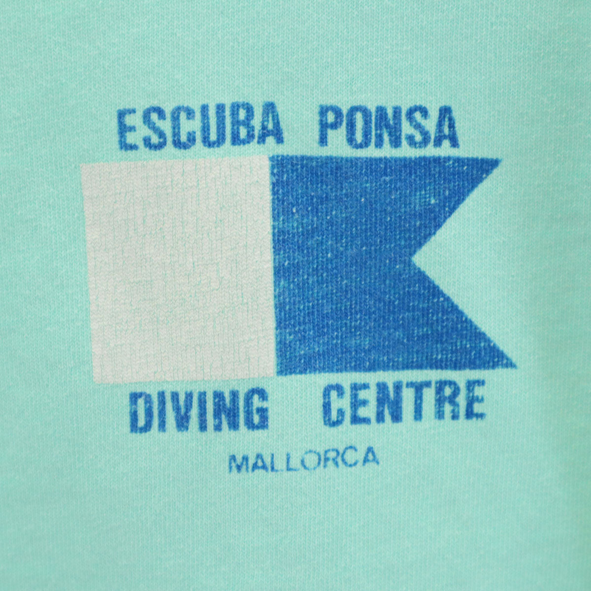 OLD オールド 90s バックプリント ダイビング オクトパス 半袖 Tシャツ XL ミント系 シングルステッチ 蛸 亀 メンズ