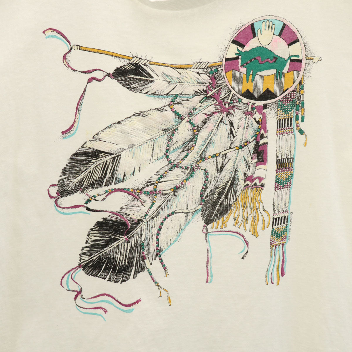 DIAMOND DUST ダイヤモンドダスト 90s USA製 オールド ドリームキャッチャー 半袖 Tシャツ XL ホワイト シングルステッチ メンズ