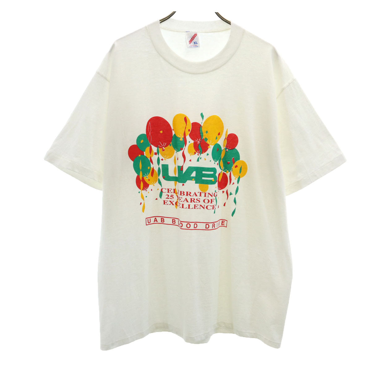 JERZEES ジャージーズ 90s USA製 オールド UAB 半袖 Tシャツ XL ホワイト メンズ