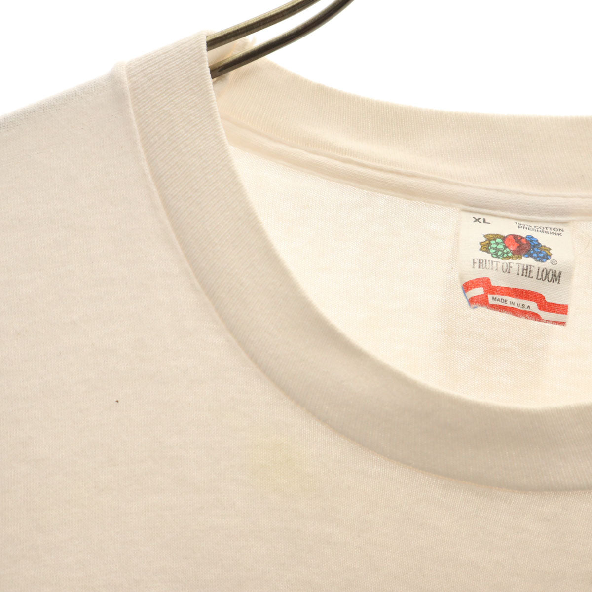 FRUIT OF THE LOOM フルーツオブザルーム 90s USA製 オールド バックプリント エレファント 半袖 Tシャツ XL ホワイト シングルステッチ 象 馬 アニマル メンズ