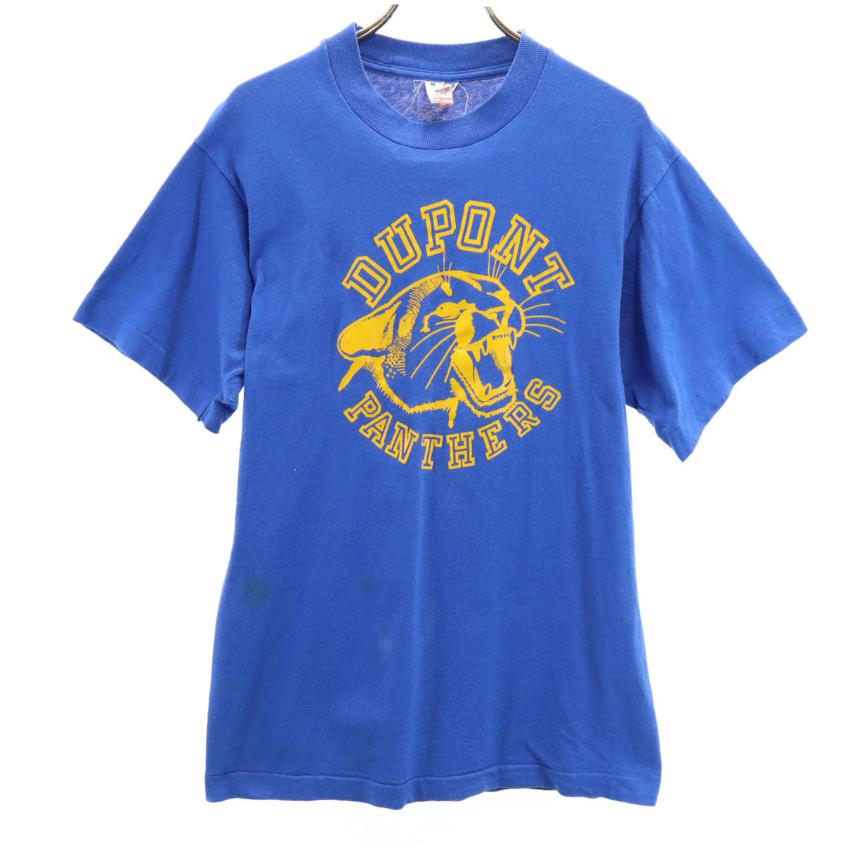 FRUIT OF THE LOOM フルーツオブザルーム 90s USA製 オールド DUPONT PANTHERS 半袖 Tシャツ M ブルー シングルステッチ アニマル メンズ