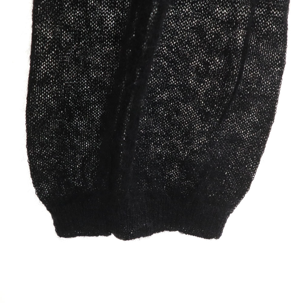 LIVIANA CONTI リビアナコンティ イタリア製 アルパカブレンド 長袖 シースルー Vネック ニットカーディガン ブラック系 レディース