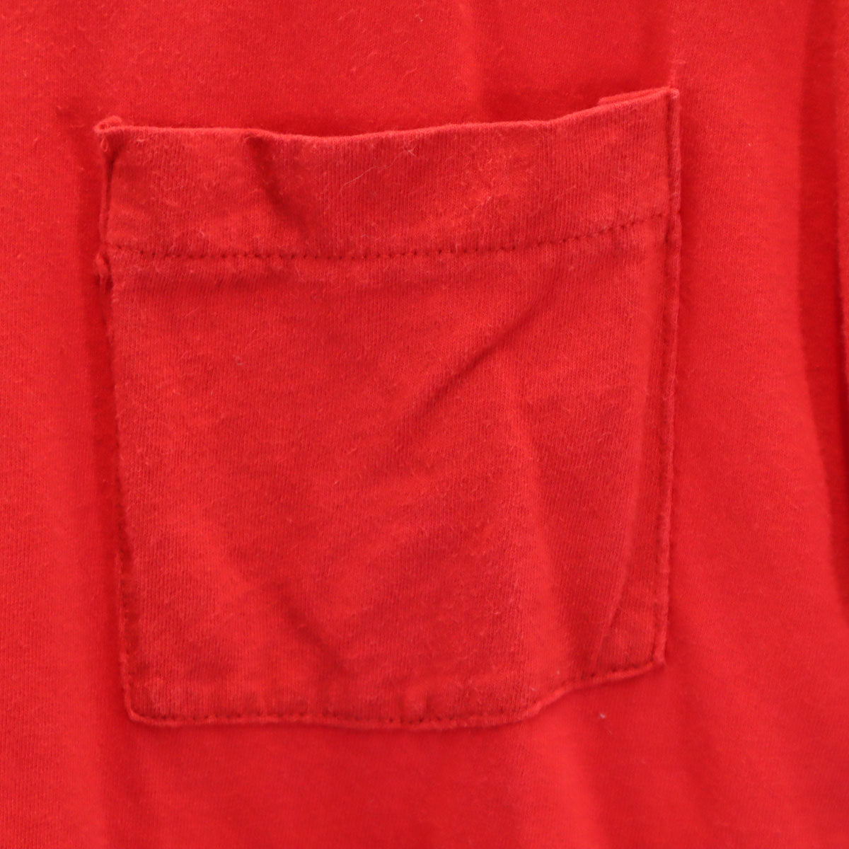 OLD オールド 90s 半袖 Tシャツ L レッド シングルステッチ ポケT 無地 メンズ