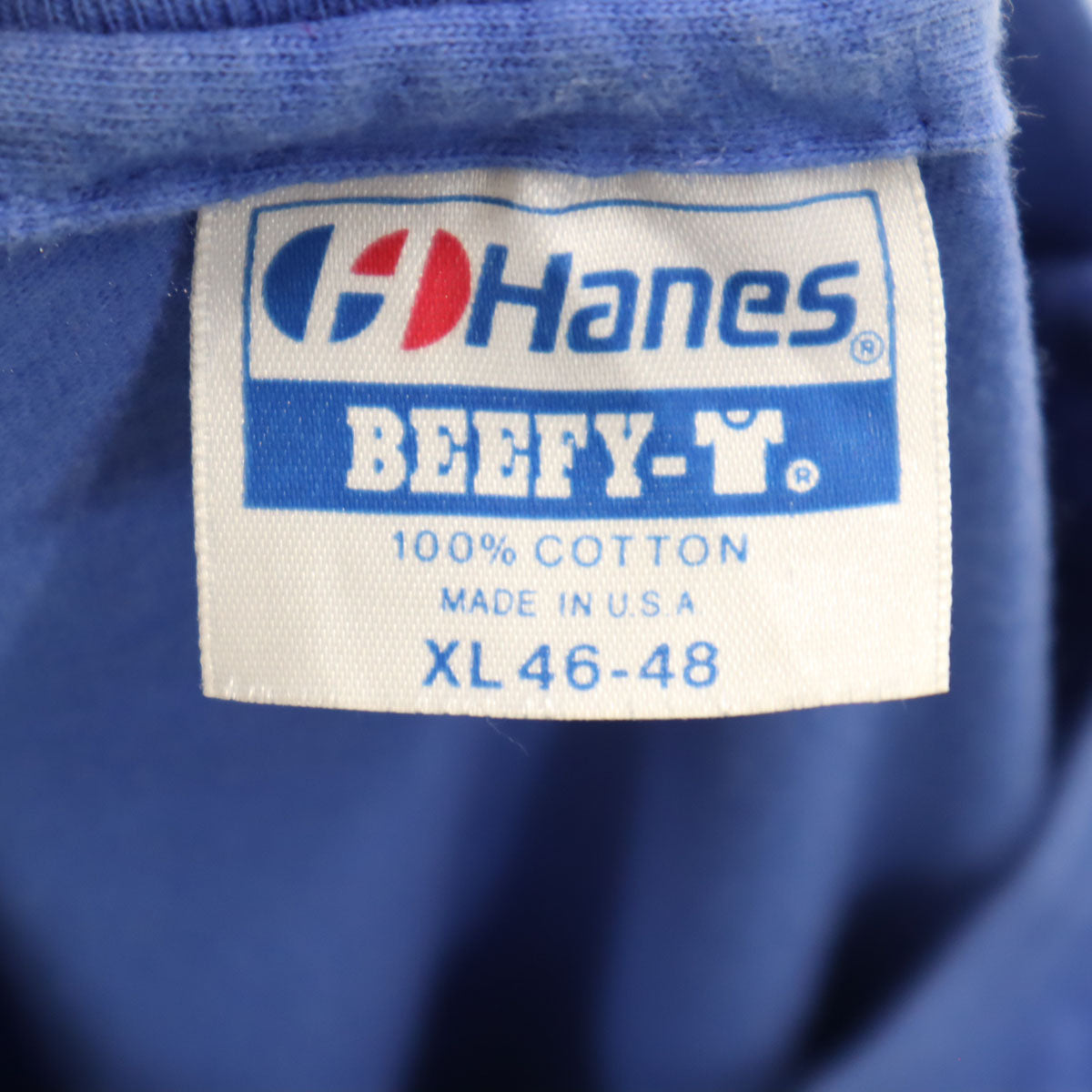 Hanes ヘインズ 80s 90s USA製 オールド 半袖 Tシャツ XL ブルー シングルステッチ メンズ