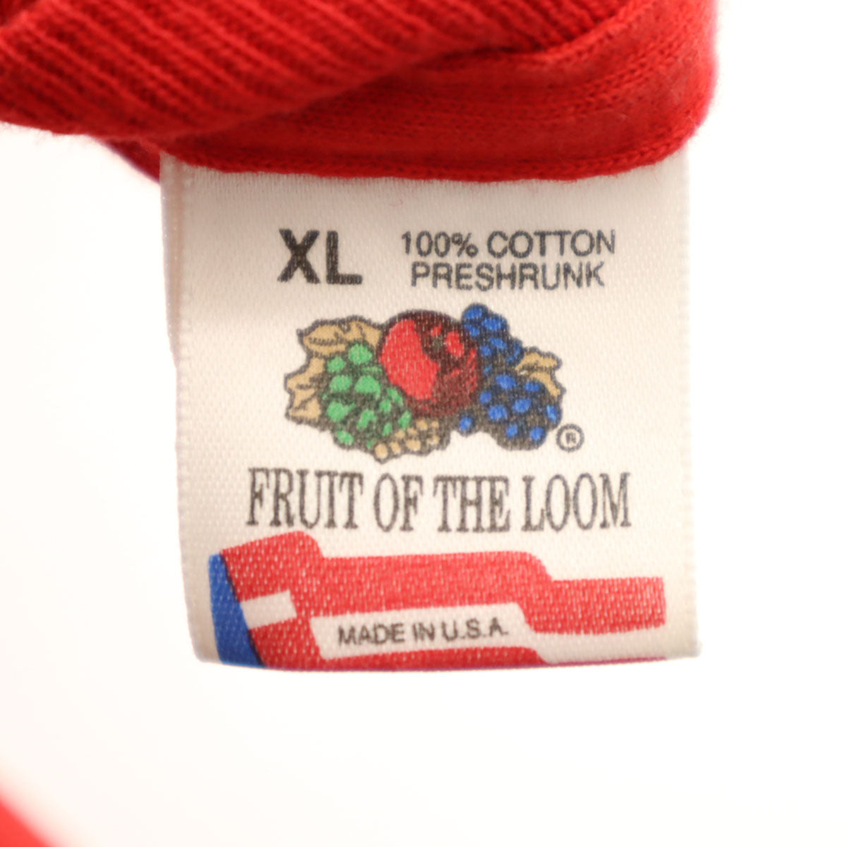 FRUIT OF THE LOOM フルーツオブザルーム 90s USA製 オールド 半袖 Tシャツ XL レッド シングルステッチ メンズ