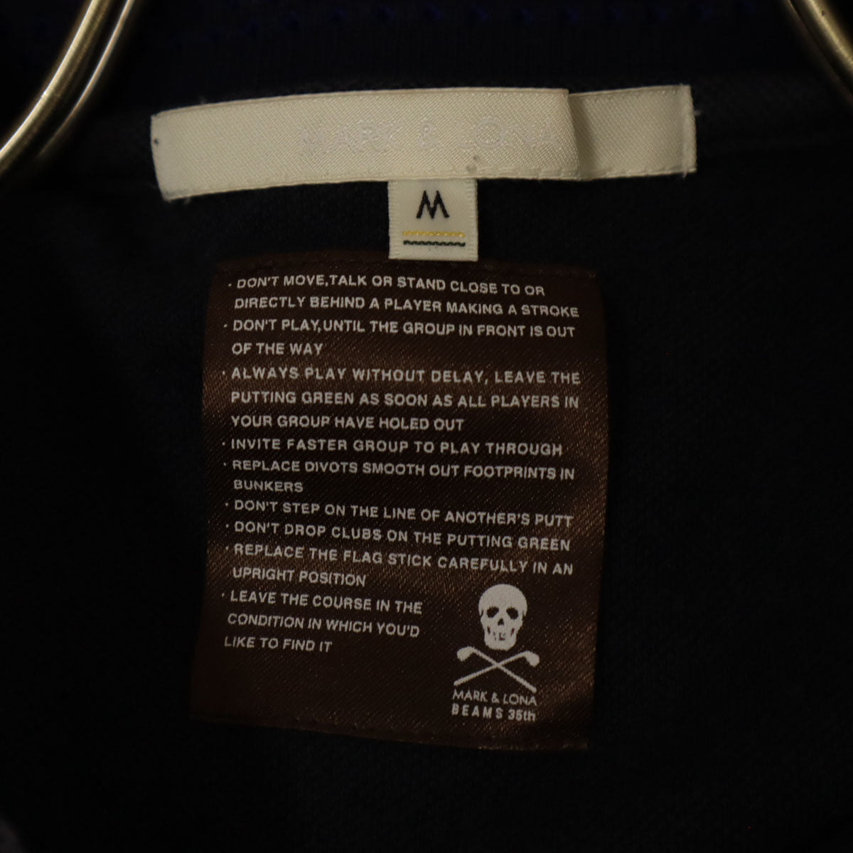 MARK&LONA マークアンドロナ 日本製 ゴルフ 半袖 ポロシャツ M ネイビー 鹿の子 レディース