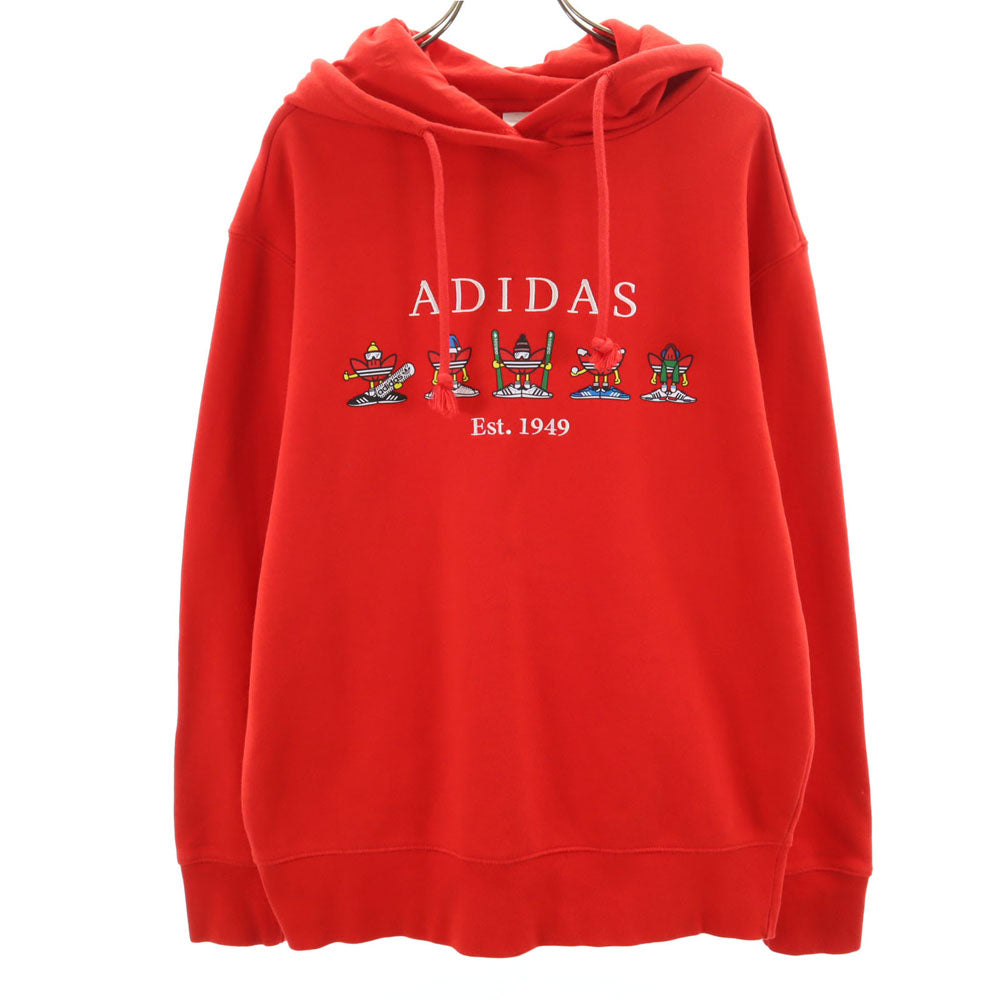adidas Originals アディダスオリジナルス 長袖 スウェットパーカー M レッド 裏起毛 メンズ