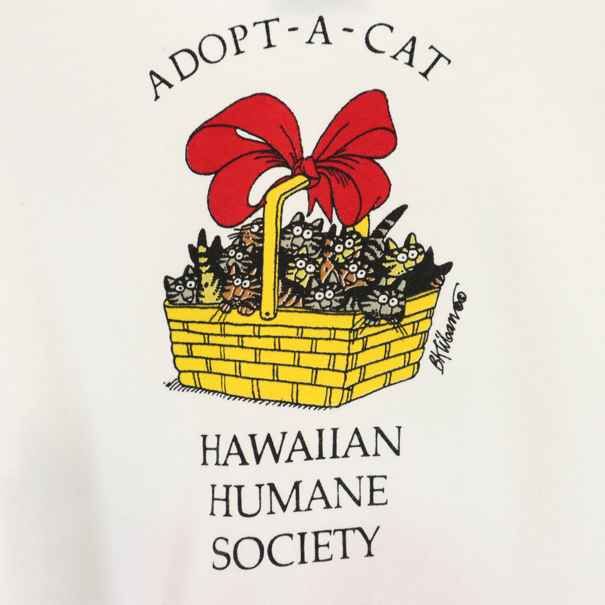 Crazy Shirt クレイジーシャツ 90s オールド USA製 プリント 半袖 ADOPT-A-CAT Tシャツ M ホワイト メンズ