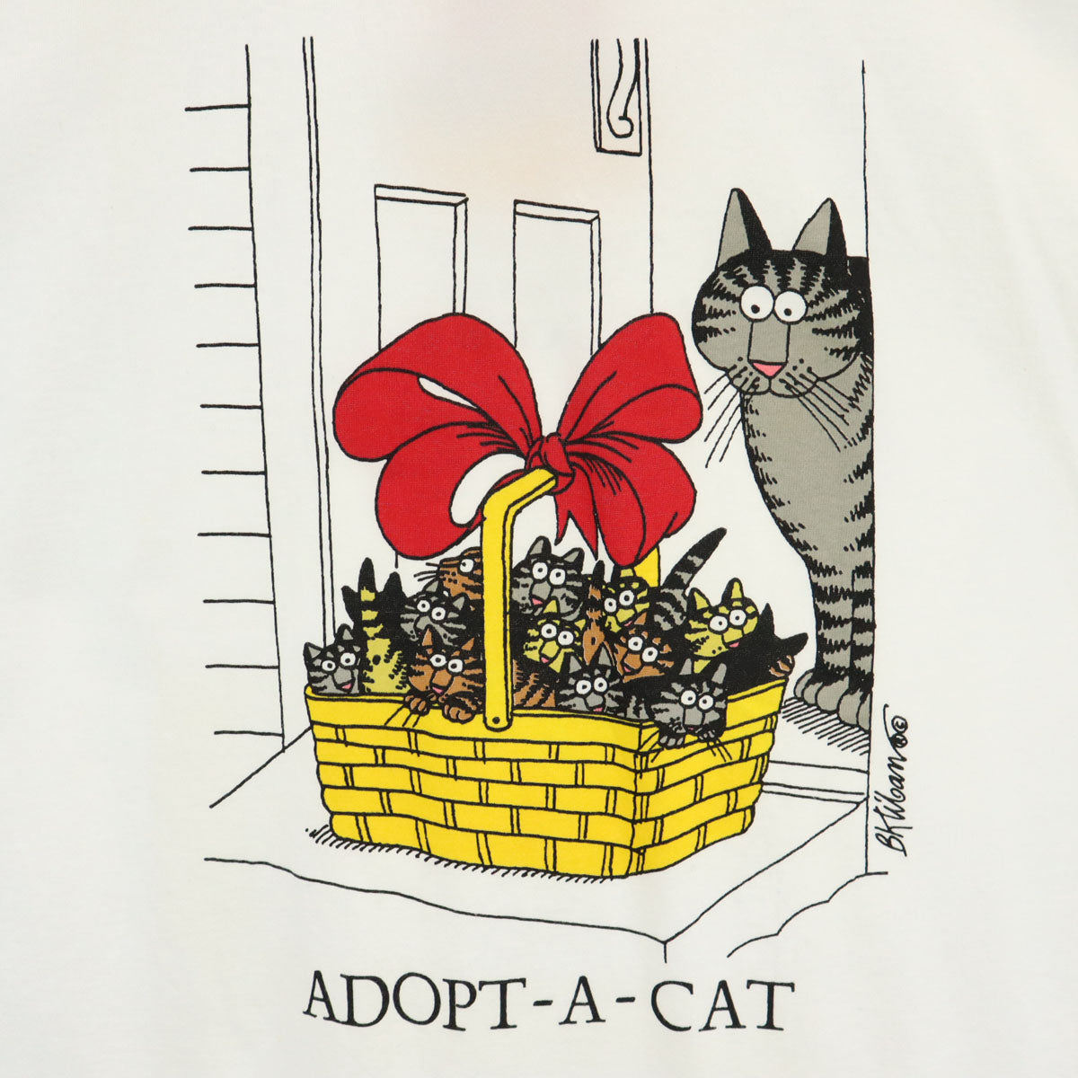 Crazy Shirt クレイジーシャツ 90s オールド USA製 プリント 半袖 ADOPT-A-CAT Tシャツ M ホワイト メンズ