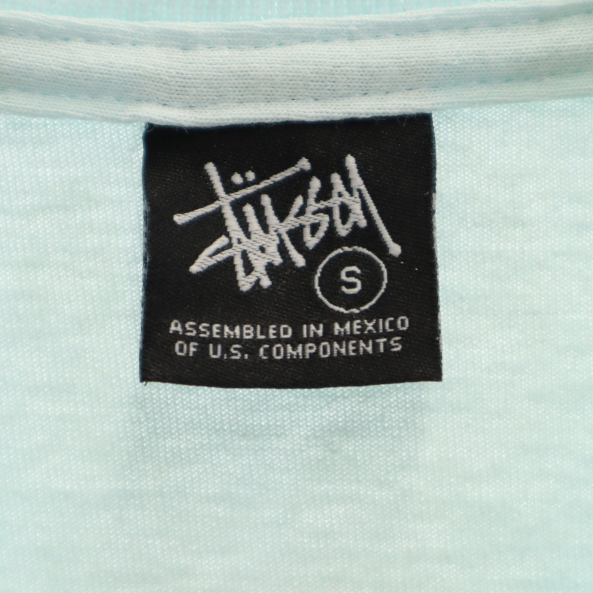 STUSSY ステューシー プリント 半袖 Tシャツ S ライトブルー メンズ