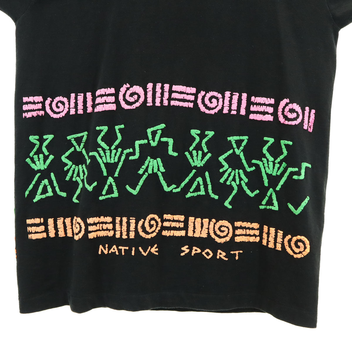 NATIVE SPORT 90s オールド 半袖 Tシャツ ブラック シングルステッチ メンズ