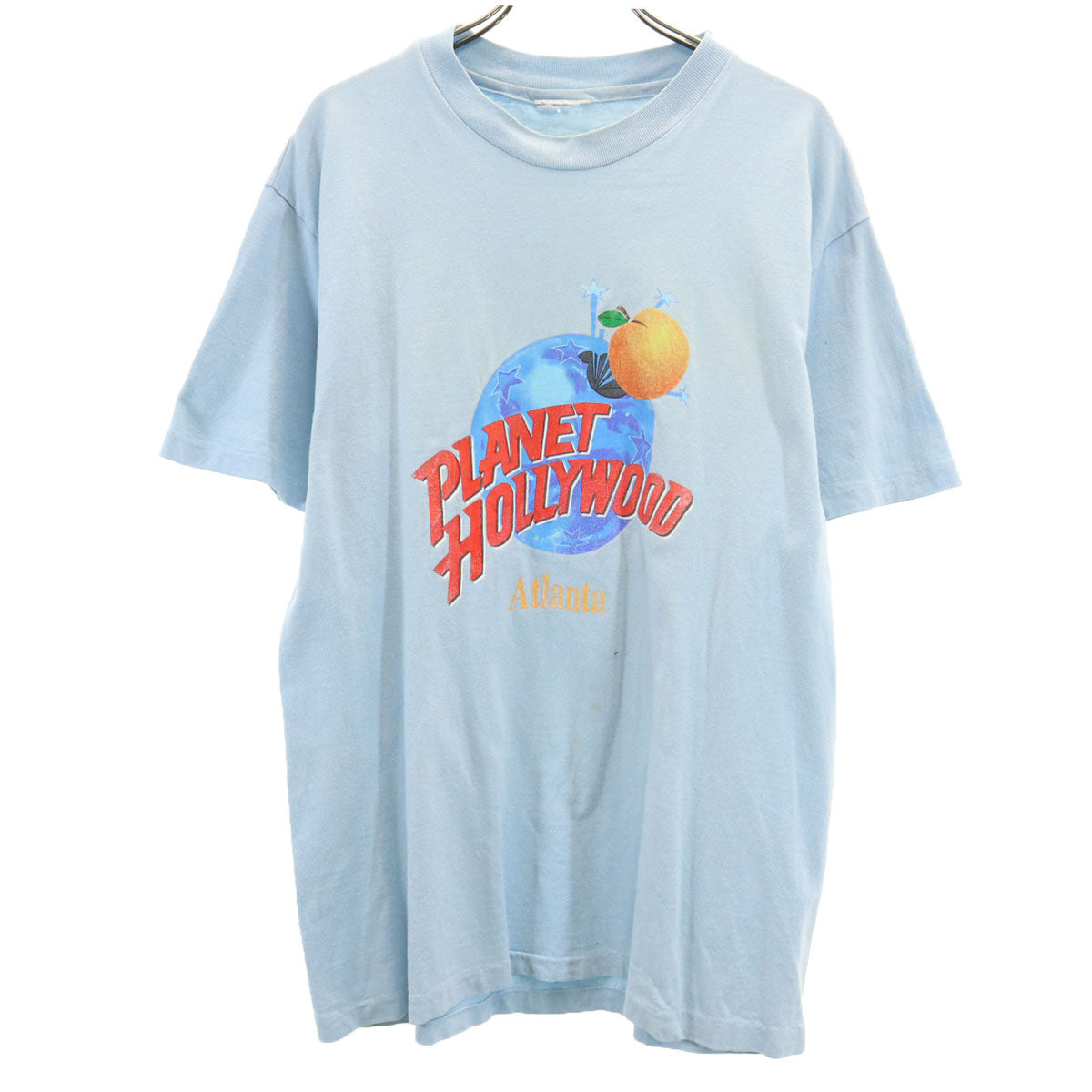 PLANET HOLLYWOOD 半袖 Tシャツ 水色 シングルステッチ メンズ